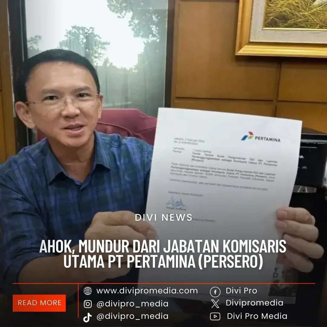 Ahok Mundur dari Jabatan Komisaris Utama