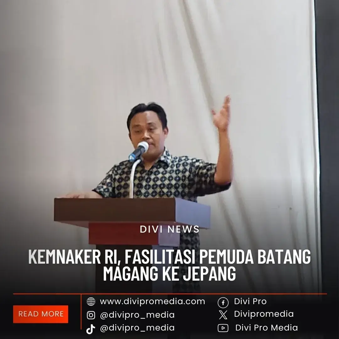 Kemnaker RI Fasilitasi Pemuda Batang Magang di Jepang. DM1/divipromedia.com
