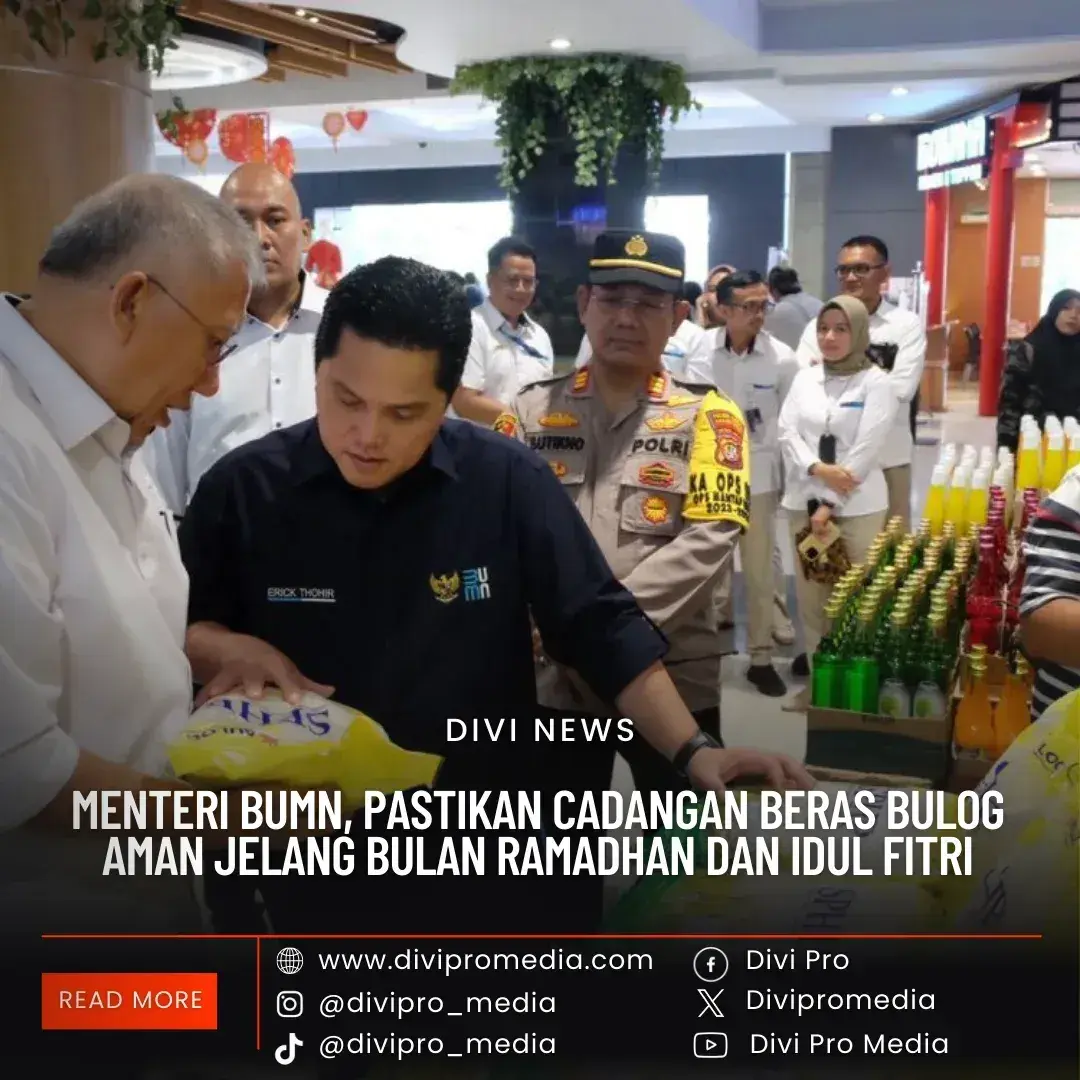 Menteri BUMN, Pastikan Cadangan Beras Menteri BUMN, Pastikan Cadangan Beras