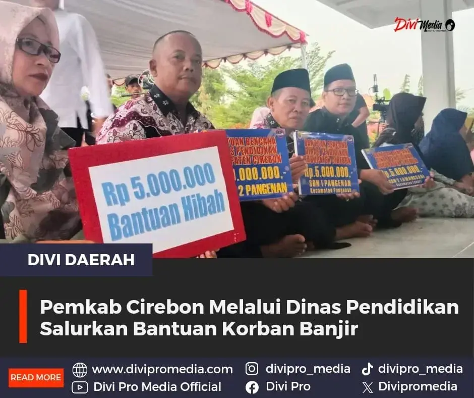 Pemkab Cirebon Melalui Dinas Pendidikan Salurkan Bantuan Korban Banjir