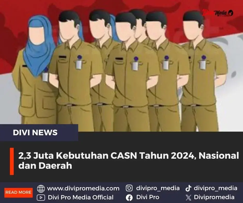 2,3 Juta Kebutuhan CASN Tahun 2024, Nasional dan Daerah
