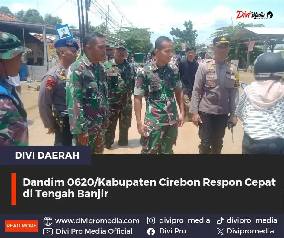 Dandim 0620/Kabupaten Cirebon Respon Cepat di Tengah Banjir