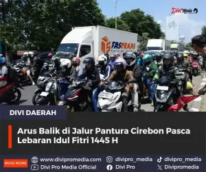 Pemudik terpantau report divipromedia.com Anggi, dilampu merah jl. Brigjen Darsono Kota Cirebon