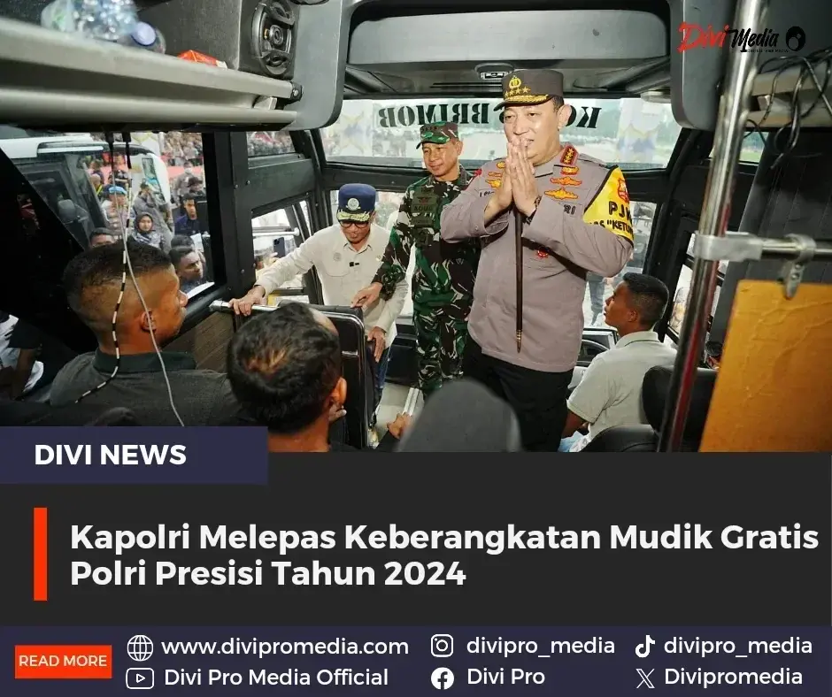 Kapolri Melepas Keberangkatan Mudik Gratis Polri Presisi Tahun 2024