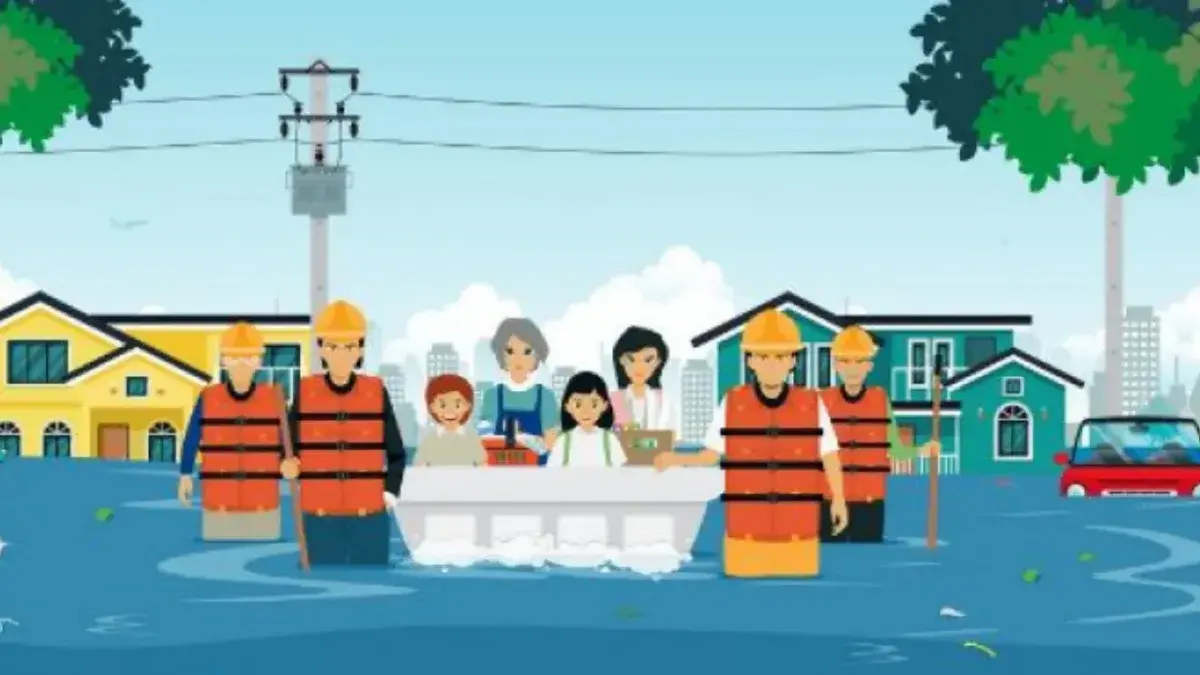 gambar ilustrasi banjir di beberapa wilayah Jakarta.