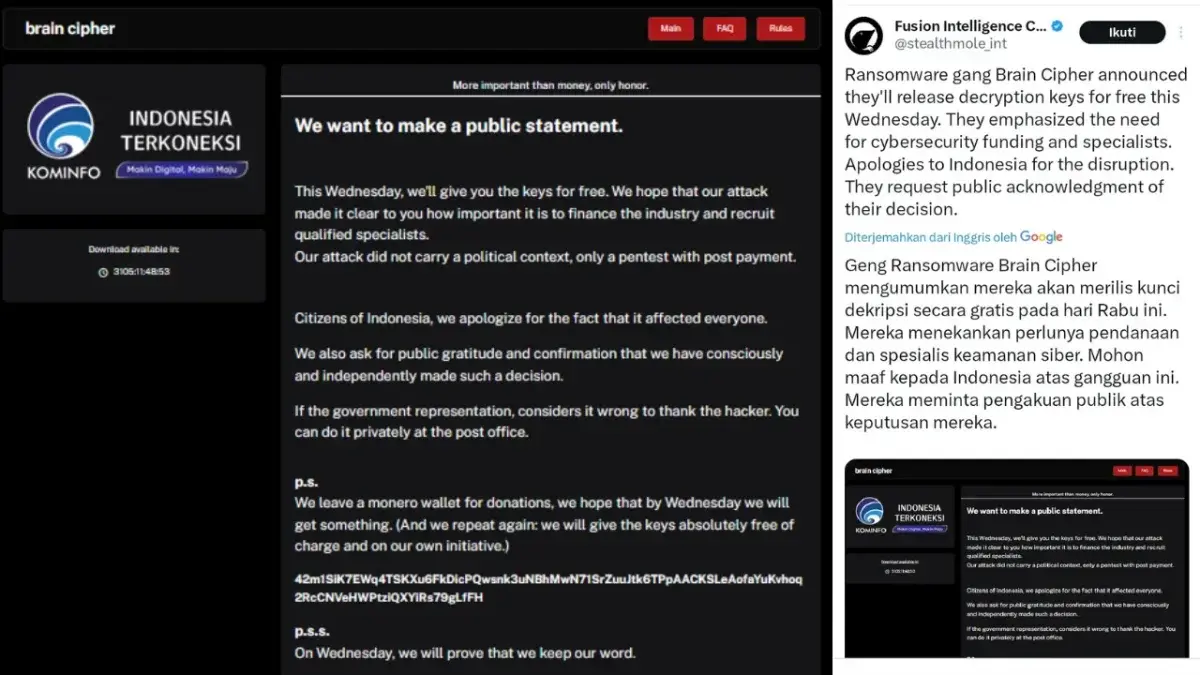 Pusat Data Nasional Sementara (PDNS) 2 di Retas : Kami akan memberi Anda kunci-kuncinya secara gratis