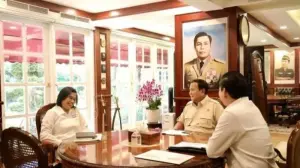 pertemuan antara Menteri Keuangan Sri Mulyani dan presiden terpilih Prabowo Subianto/divipromedia.com
