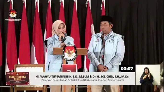 pasalon nomor urut 3 Wali. Dok layar tangkap kanal KPU Kabupaten Cirebon
