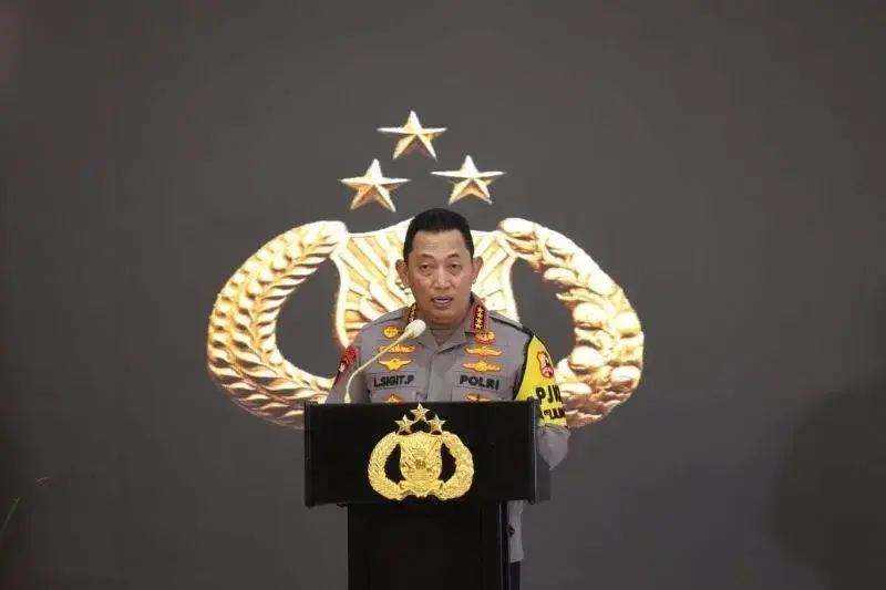 KAPOLRI Jenderal Pol Listyo Sigit Prabowo berbicara dalam acara Rilis Akhir Tahun 2024 yang digelar di Gedung Rupatama Mabes Polri, Jakarta, Selasa (31/12/2024).* ANTARA/HO-Divisi Humas Polri