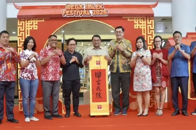 Pembukaan Acara Mega Imlek Festival 2025 di Kota Batam yang di hadiri oleh Menteri Ekonomi Kreatif Teuku Riefky Harsya dan Kepala Disbudpar Kota Batam Ardiwinata. ANTARA/HO-Disbudpar Batam