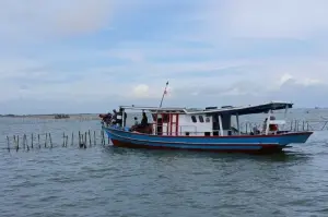 Sejumlah anggota Marinir dari TNI AL dan nelayan saat melakukan pembongkaran pagar laut di Pesisir Pantai Utara (Pantura), tepatnya di Pantai Tanjung Pasir, Teluk Naga, Kabupaten Tangerang, Banten, Sabtu (18/1/2025). ANTARA/Azmi Samsul Maarif.