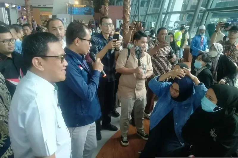 Kementerian Pelindungan Pekerja Migran Indonesia (KP2MI) melaporkan sebanyak 700 Pekerja Migran Indonesia (PMI) nonprosedural telah dideportasi oleh pemerintah Arab Saudi selama Januari 2025. (ANTARA/Azmi Samsul Maarif)