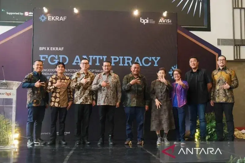 Perwakilan Kemenekraf bersama Badan Perfilman Indonesia dan asosiasi terkait merumuskan langkah konkret untuk memberantas pembajakan film nasional dalam FGD Anti Piracy di Jakarta, Selasa (21/1/2025) (ANTARA/HO Kementerian Ekonomi Kreatif)