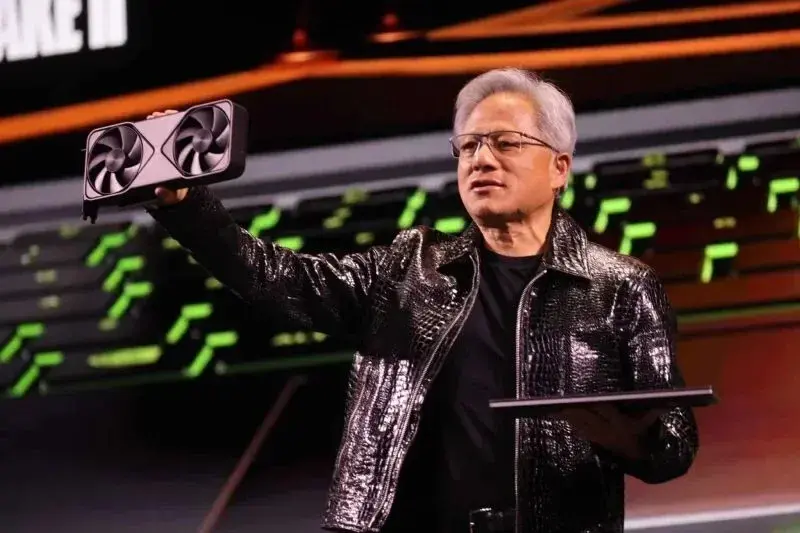CEO dan pendiri NVIDIA Jensen Huang di dalam ajang CES 2025 mengumumkan inovasi terbarunya. (ANTARA/HO-NVIDIA)