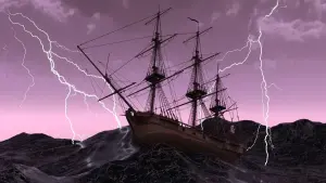 Kapal yang terombang ambing akibat badai. Ilustrasi: Pixabay.com/divipromedia.com