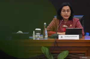 Menteri Keuangan Sri Mulyani Indrawati menyampaikan hasil rapat berkala Komite Stabilitas Sistem Keuangan (KSSK) I Tahun 2025 di Jakarta, Jumat (24/1/2025). ANTARA FOTO/Aditya Pradana Putra/tom. (ANTARA FOTO/ADITYA PRADANA PUTRA)