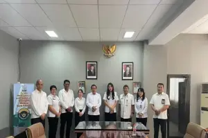 Tim Kemenkum Sulut saat berada di Dinas Pariwisata Sulut. ANTARA/HO-Humas Kemenkum Sulut