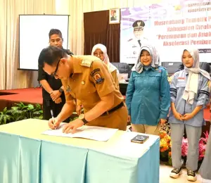 Pj Bupati Cirebon, Wahyu Mijaya Gelar Musrenbang Tematik “Perempuan dan Anak Kabupaten Cirebon. (dok. Wahyu Ariffudin/PC).