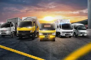 Deretan kendaraan dari Mitsubishi Fuso di Indonesia. (ANTARA/Ho-Fuso)
