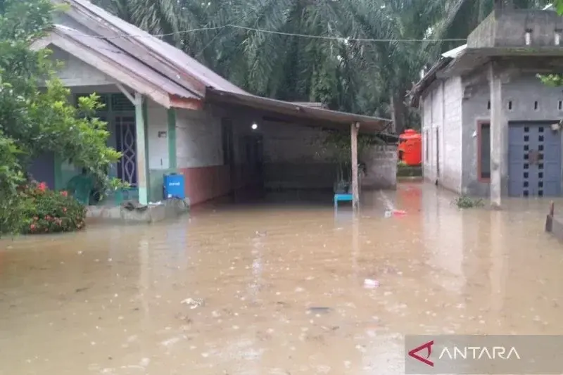 Kondisi rumah warga Desa Rawa Mulya, Kabupaten Mukomuko yang terendam banjir, Rabu (8/1/2025) ANTARA/Ferri.