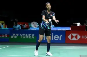 Pebulu tangkis tunggal putri Indonesia Putri Kusuma Wardani saat menghadapi pebulu tangkis Denmark Julie Dawall Jakobsen pada babak 16 besar Malaysia Terbuka 2025 yang berlangsung di Axiata Arena, Kuala Lumpur, Kamis (9/1/2025). (ANTARA/HO-PBSI)