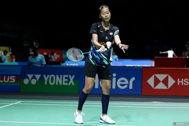 Pebulu tangkis tunggal putri Indonesia Putri Kusuma Wardani saat menghadapi pebulu tangkis Denmark Julie Dawall Jakobsen pada babak 16 besar Malaysia Terbuka 2025 yang berlangsung di Axiata Arena, Kuala Lumpur, Kamis (9/1/2025). (ANTARA/HO-PBSI)