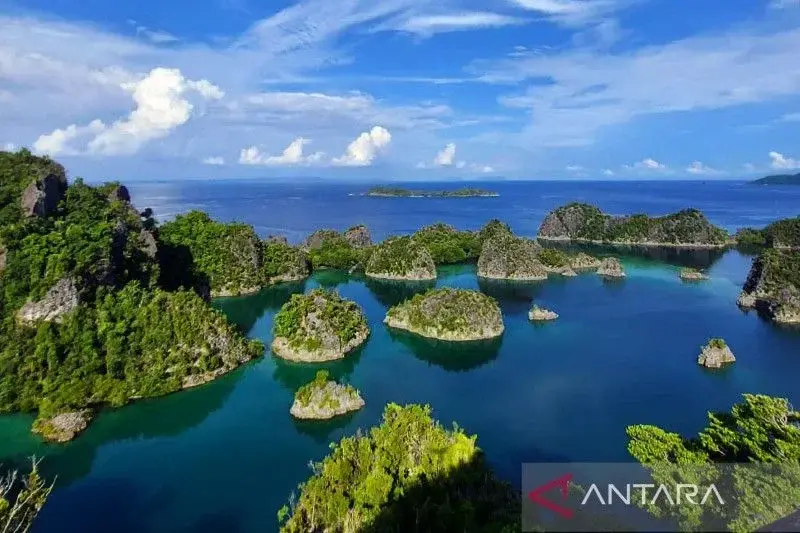 Pemandangan Laut Papua dari Bukit Piaynemo, Kabupaten Raja Ampat, Papua Barat, Sabtu (26/3/2022). (ANTARA/Andi Firdaus/am)