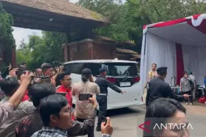 Anggota Kabinet Merah Putih turut menghadiri di silaturahmi Koalisi Indonesia Maju di kediaman Presiden Prabowo Subianto, Hambalang, Kabupaten Bogor, Jawa Barat, Jumat (14/2/2025). ANTARA/M Fikri Setiawan