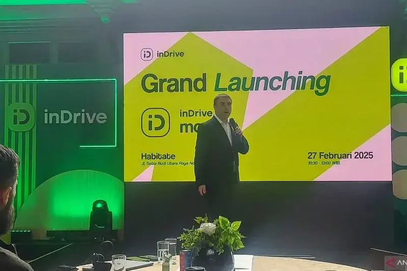President of inDrive Mark Loughran saat peluncuran inDrive Money, di kawasan Karet Kuningan, Jakarta Selatan, Kamis (27/2/2025). ANTARA/Abdu Faisal