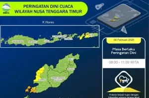 Perkiraan cuaca di NTT. ANTARA/Ho-BMKG.