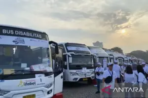 Ilustrasi mudik gratis Lebaran. (ANTARA/Shofi Ayudiana)