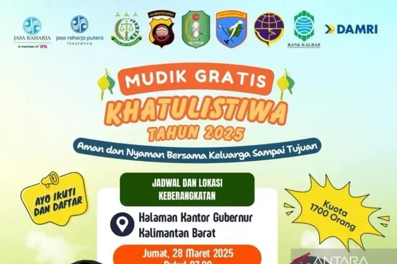 Brosur Program Mudik Gratis Khatulistiwa yang dilaksanakan oleh Pemprov Kalbar. ANTARA/HO-Prokopim Kalbar