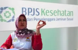 Kepala Dinas Kesehatan Kabupaten Cirebon, Hj. Eni Suhaeni menjelaskan beban APBD untuk membayar iuran BPJS Kesehatan di Kabupaten Cirebon pertahunnya. (Dok.Way/soleh/divi)